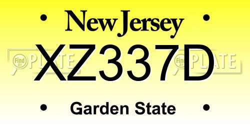 XZ337D New Jersey License Plate