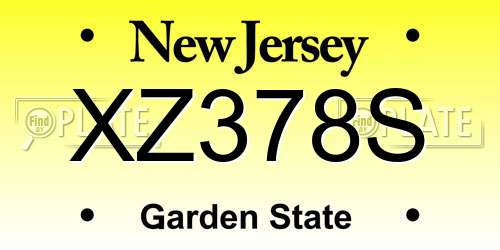 XZ378S New Jersey License Plate