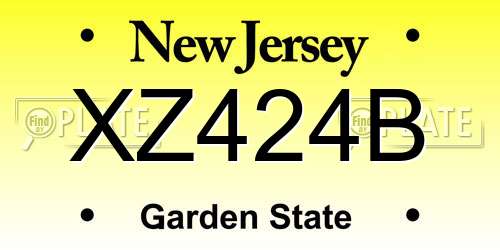 XZ424B New Jersey License Plate