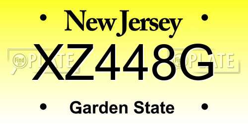 XZ448G New Jersey License Plate