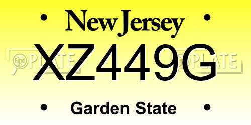 XZ449G New Jersey License Plate