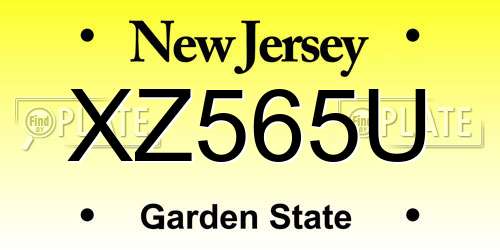 XZ565U New Jersey License Plate