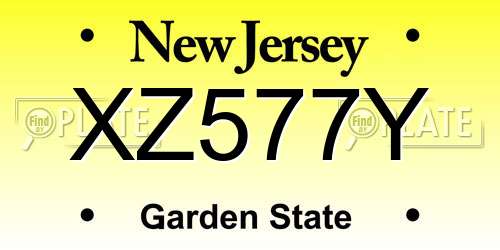 XZ577Y New Jersey License Plate