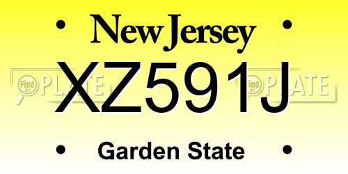 XZ591J New Jersey License Plate
