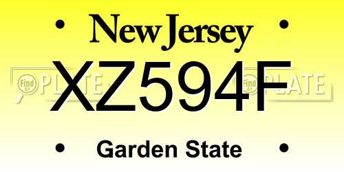 XZ594F New Jersey License Plate