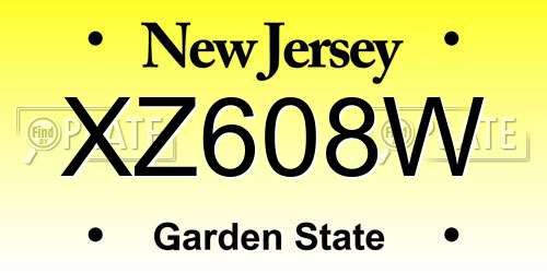 XZ608W New Jersey License Plate