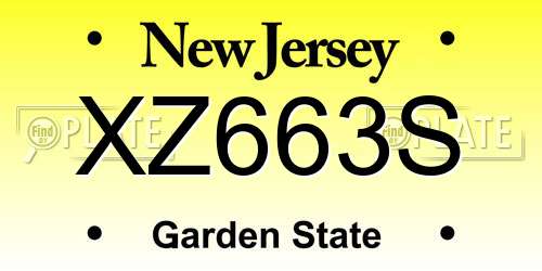 XZ663S New Jersey License Plate