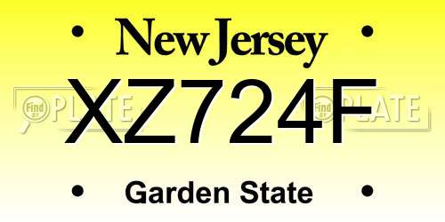XZ724F New Jersey License Plate