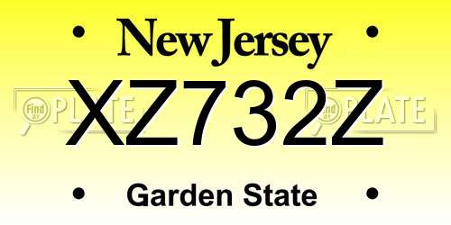 XZ732Z New Jersey License Plate