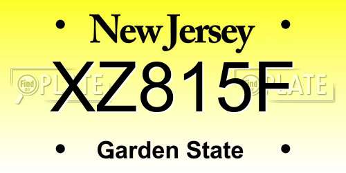XZ815F New Jersey License Plate
