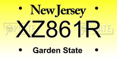 XZ861R New Jersey License Plate