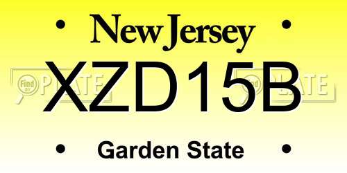 XZD15B New Jersey License Plate