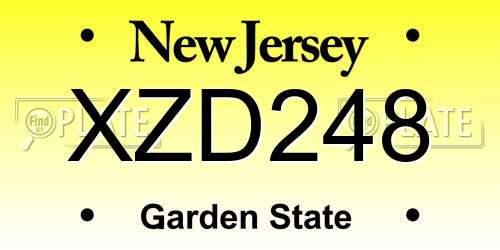 XZD248 New Jersey License Plate