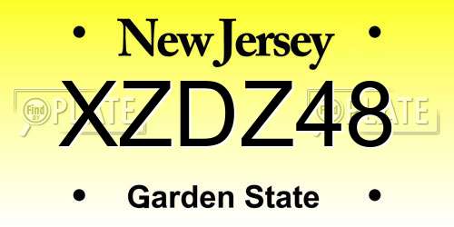 XZDZ48 New Jersey License Plate