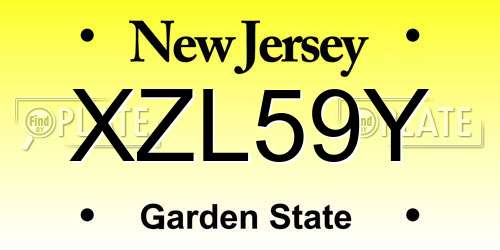 XZL59Y New Jersey License Plate