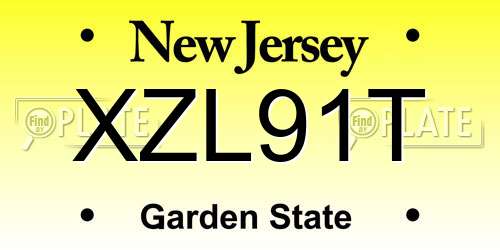 XZL91T New Jersey License Plate