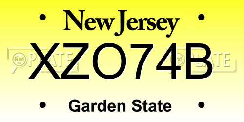 XZO74B New Jersey License Plate