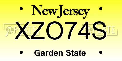 XZO74S New Jersey License Plate