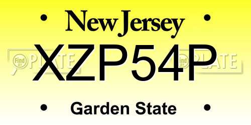 XZP54P New Jersey License Plate