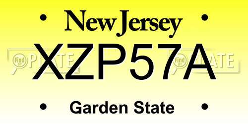 XZP57A New Jersey License Plate