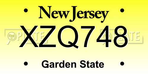 XZQ748 New Jersey License Plate
