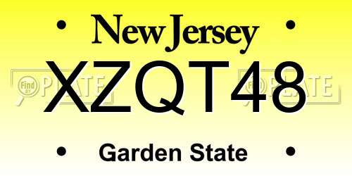 XZQT48 New Jersey License Plate