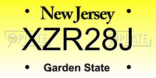 XZR28J New Jersey License Plate