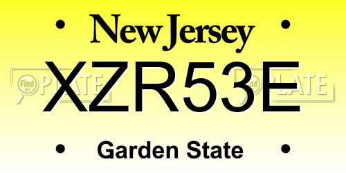 XZR53E New Jersey License Plate