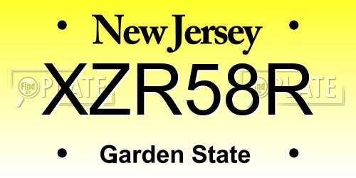 XZR58R New Jersey License Plate