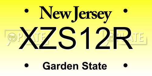 XZS12R New Jersey License Plate