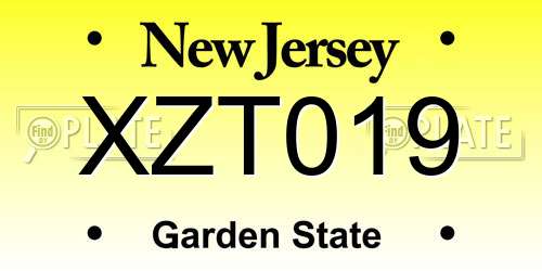 XZT019 New Jersey License Plate