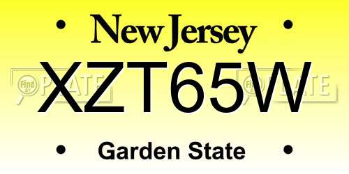 XZT65W New Jersey License Plate