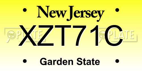 XZT71C New Jersey License Plate