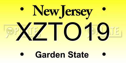 XZTO19 New Jersey License Plate
