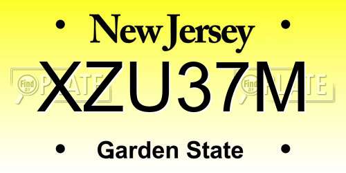 XZU37M New Jersey License Plate