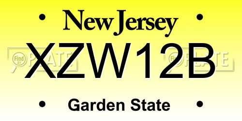 XZW12B New Jersey License Plate