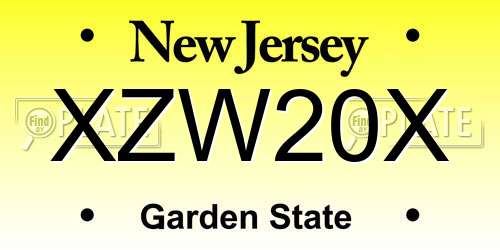 XZW20X New Jersey License Plate