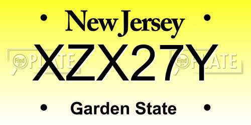 XZX27Y New Jersey License Plate