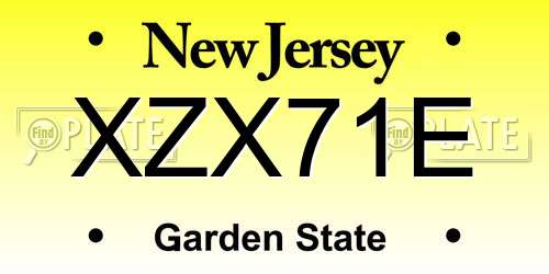 XZX71E New Jersey License Plate