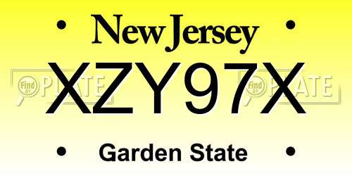 XZY97X New Jersey License Plate