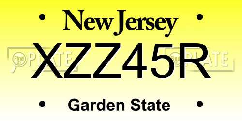 XZZ45R New Jersey License Plate