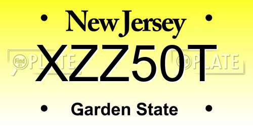 XZZ50T New Jersey License Plate