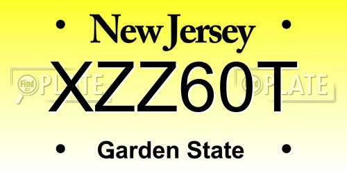 XZZ60T New Jersey License Plate