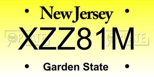 XZZ81M New Jersey License Plate