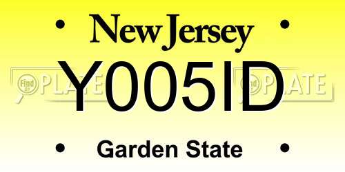Y005ID New Jersey License Plate