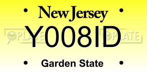 Y008ID New Jersey License Plate