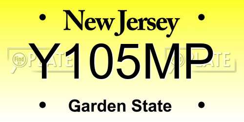 Y105MP New Jersey License Plate