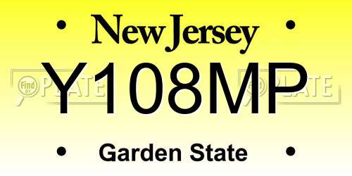Y108MP New Jersey License Plate