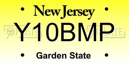 Y10BMP New Jersey License Plate