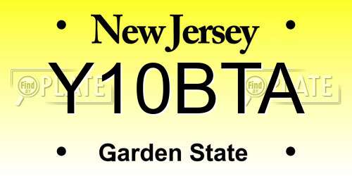 Y10BTA New Jersey License Plate